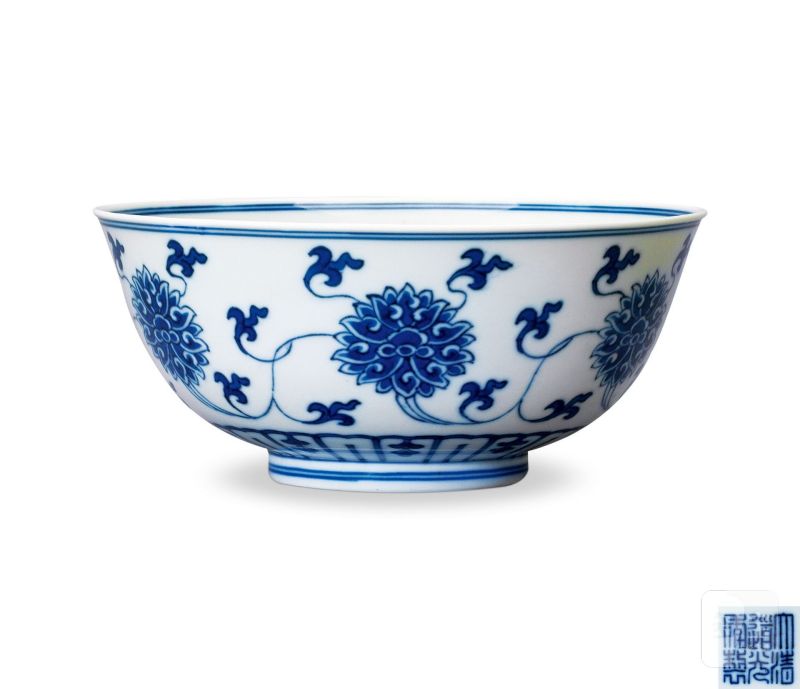    清道光 青花缠枝莲纹碗 - 图1